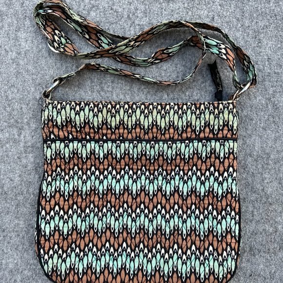 LIKE NEW - Vera Bradley Sierra Stream Hipster Cross Body zipper Blue Brown - Picture 6 of 6